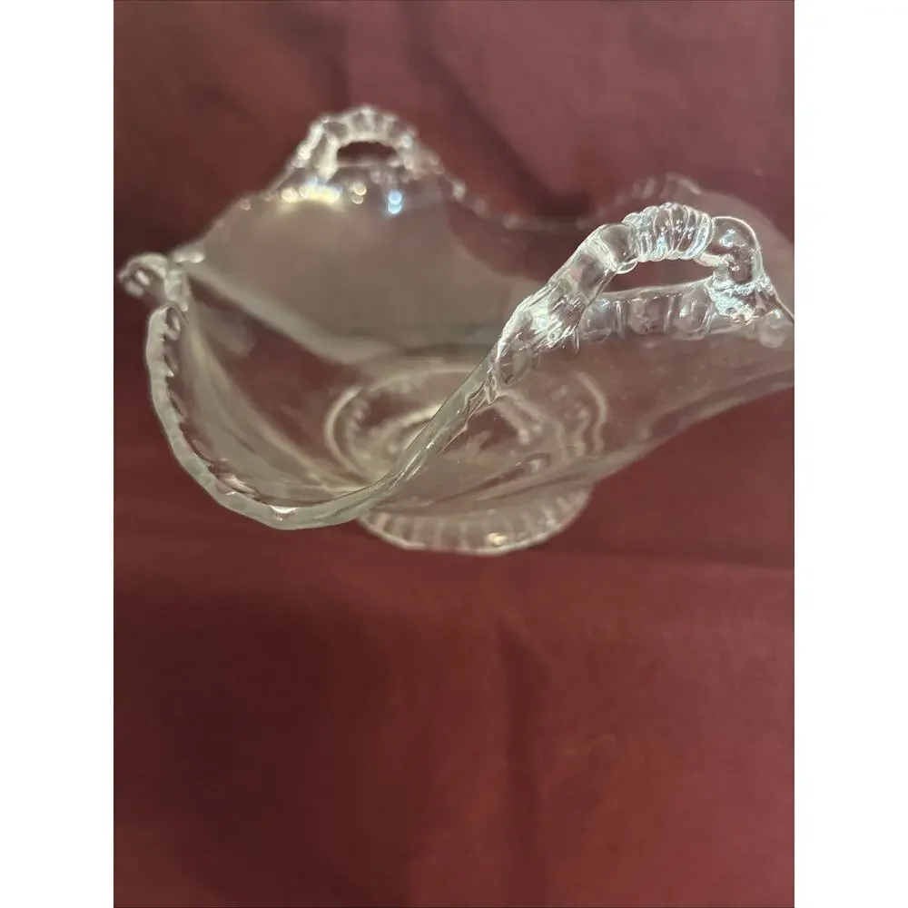 Cambridge Clear Glass Handled Bonbon Candy Dish SMALL With Handles